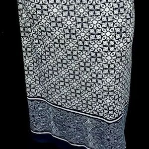 Faded glory blue white stretch maxi skirt XXL